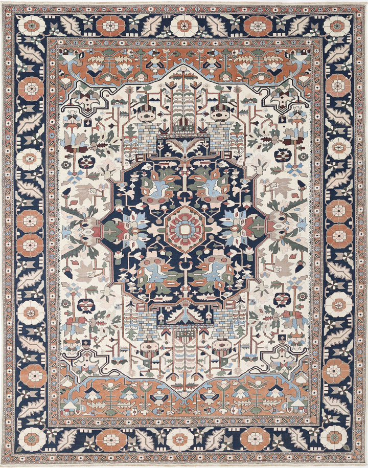 Hand Knotted Vintage Persian Meshkabad Wool Rug 12' 0" x 15' 2" - No. AT49597
