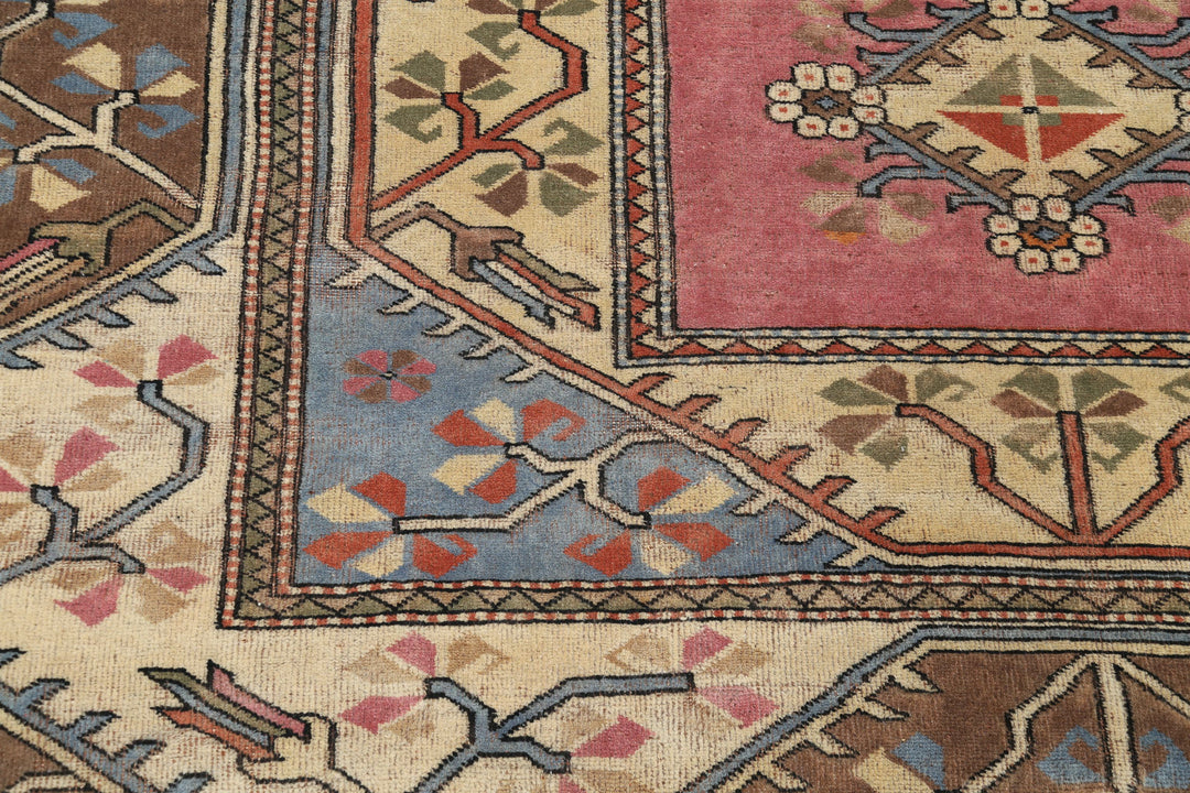 Hand Knotted Vintage Turkish Milas Wool Rug 6' 9" x 9' 3" - No. AT28787