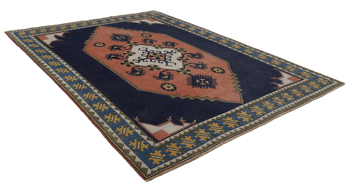 Hand Knotted Vintage Turkish Milas Wool Rug 8' 2" x 10' 10" - No. AT39609