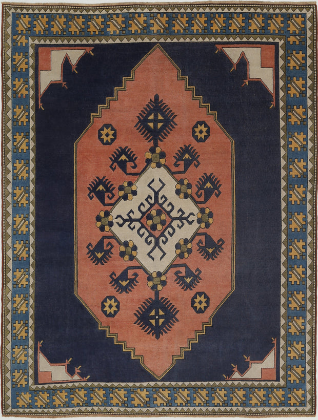 Hand Knotted Vintage Turkish Milas Wool Rug 8' 2" x 10' 10" - No. AT39609