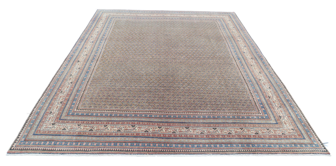 Hand Knotted Vintage Persian Mir Saraband Wool Rug 7' 8" x 10' 4" - No. AT85790