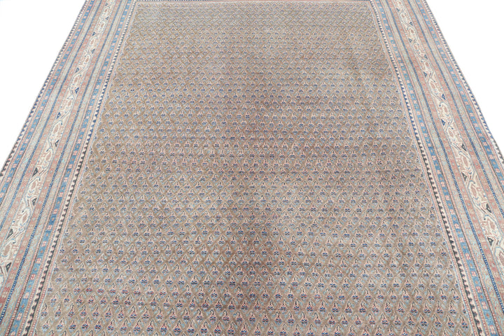 Hand Knotted Vintage Persian Mir Saraband Wool Rug 7' 8" x 10' 4" - No. AT85790