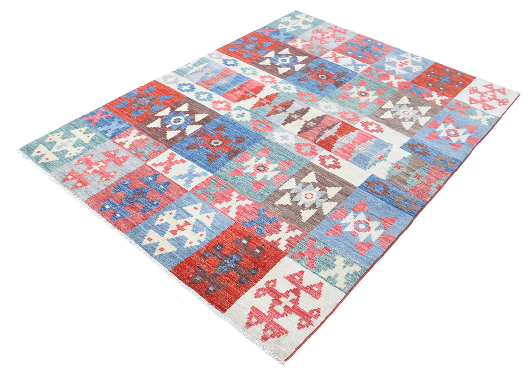 Hand Knotted Modcar Wool Rug 4' 10" x 6' 5" - No. AT61209