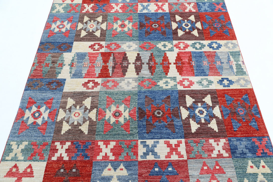 Hand Knotted Modcar Wool Rug 4' 10" x 6' 5" - No. AT61209