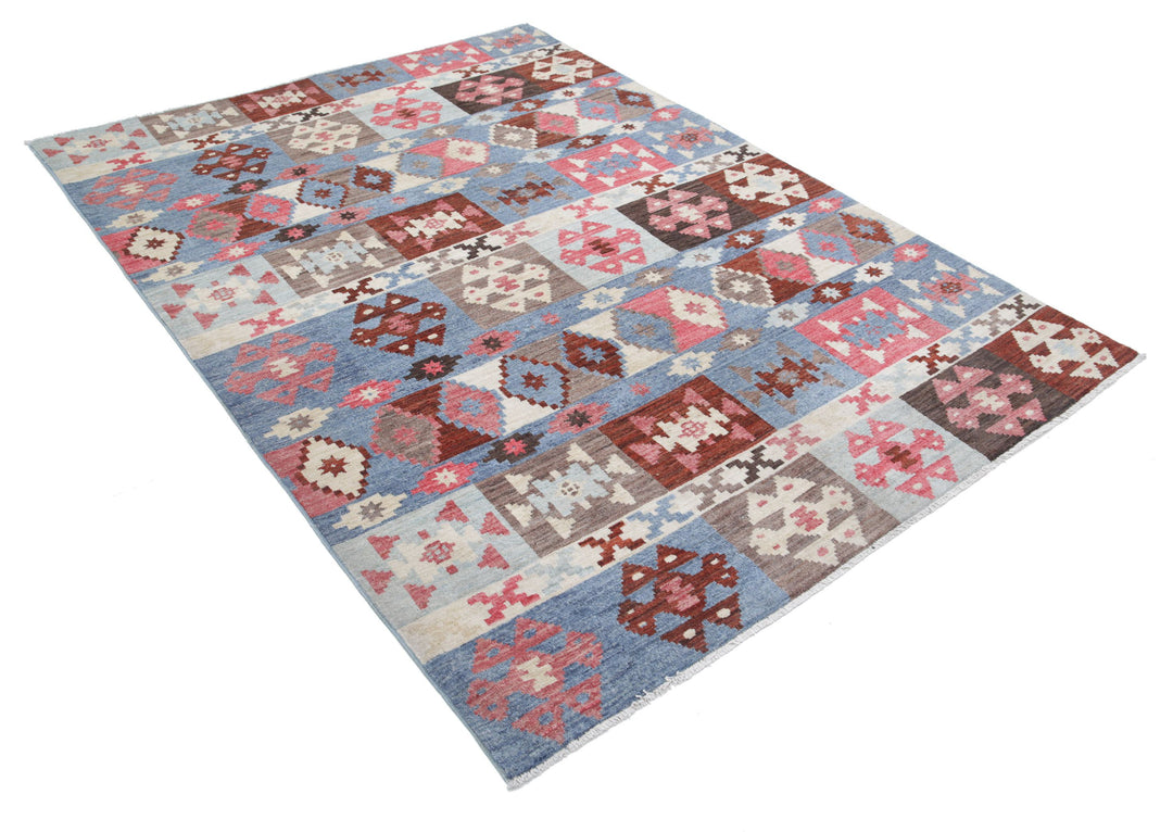 Hand Knotted Modcar Wool Rug 5' 6" x 7' 8" - No. AT48064