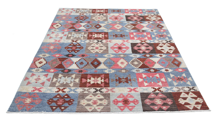 Hand Knotted Modcar Wool Rug 5' 6" x 7' 8" - No. AT48064