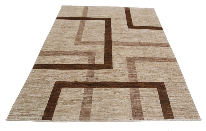 Hand Knotted Modcar Wool Rug 5' 7" x 7' 5" - No. AT63045
