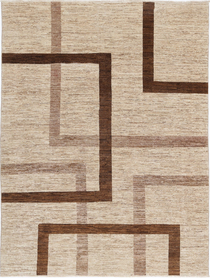 Hand Knotted Modcar Wool Rug 5' 7" x 7' 5" - No. AT63045