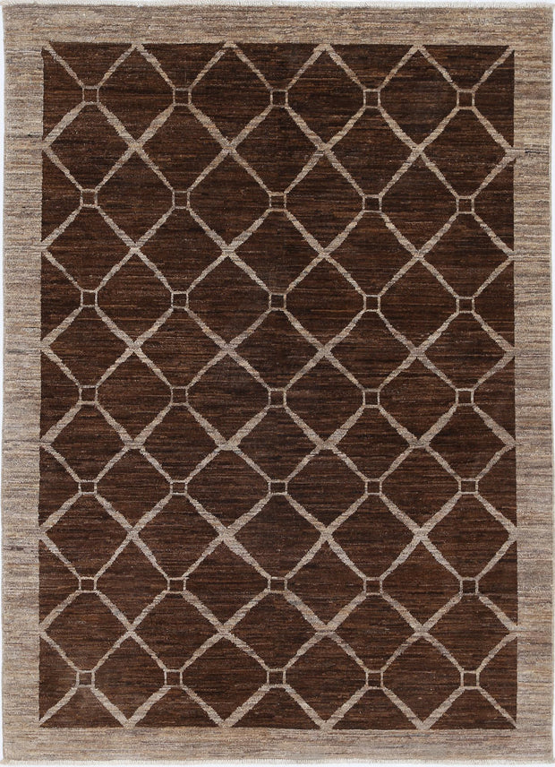 Hand Knotted Modcar Wool Rug 4' 0" x 5' 5" - No. AT63879