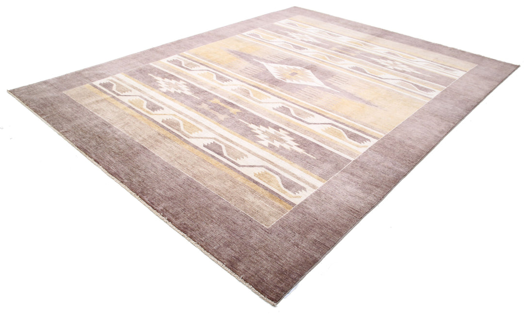 Hand Knotted Navajo Modcar Wool Rug 8' 11" x 11' 8" - No. AT67317