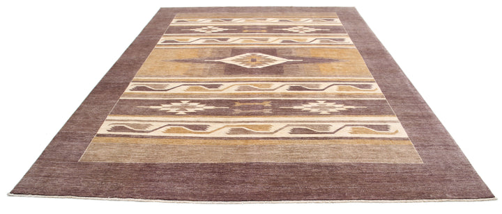 Hand Knotted Navajo Modcar Wool Rug 8' 11" x 11' 8" - No. AT67317