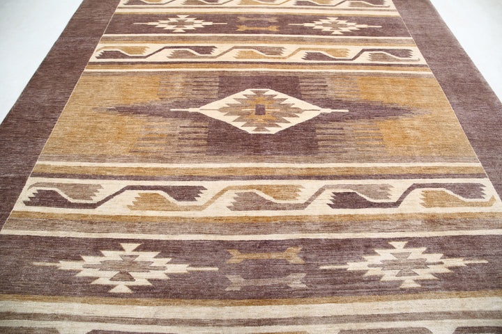 Hand Knotted Navajo Modcar Wool Rug 8' 11" x 11' 8" - No. AT67317