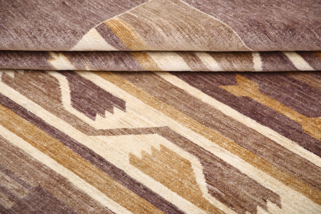 Hand Knotted Navajo Modcar Wool Rug 8' 11" x 11' 8" - No. AT67317