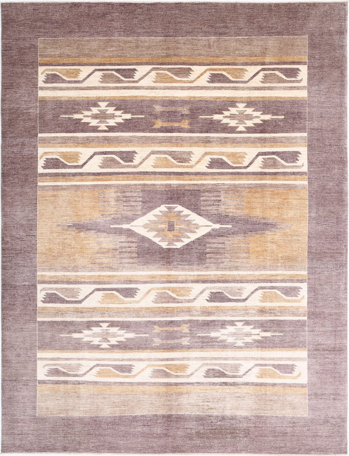 Hand Knotted Navajo Modcar Wool Rug 8' 11" x 11' 8" - No. AT67317