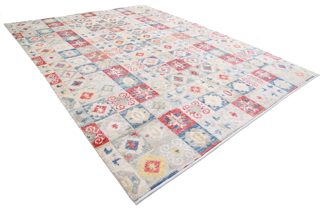 Hand Knotted Tribal Moroccan Wool Rug 10' 7" x 13' 11" - No. AT51712