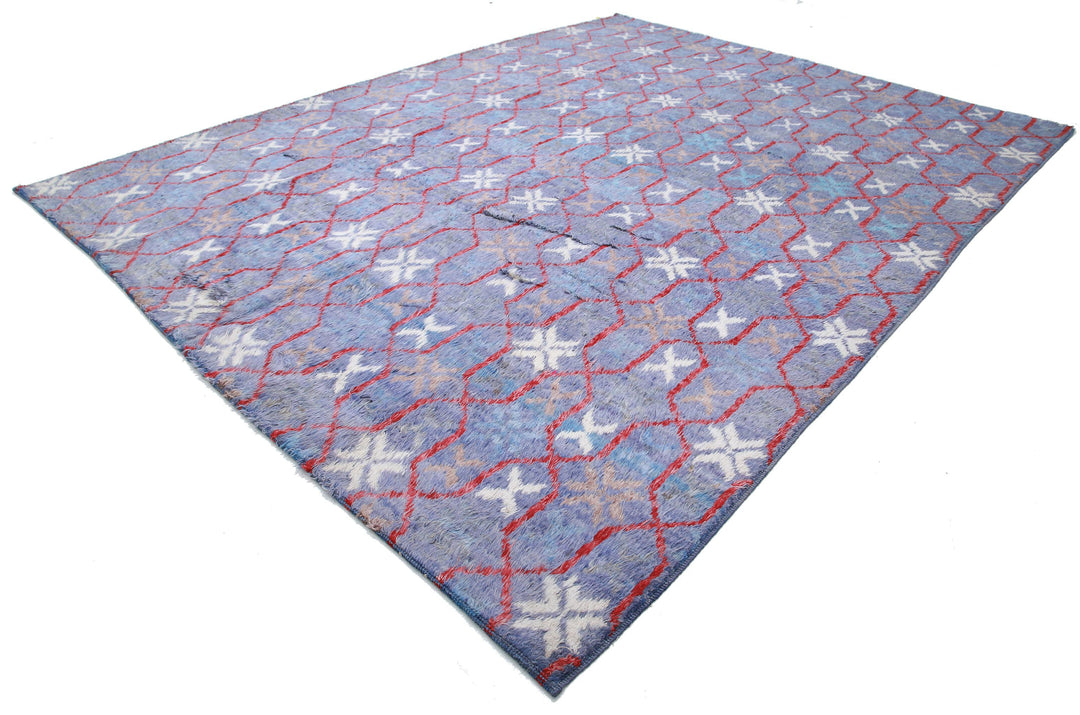 Hand Knotted Tribal Moroccan Wool Rug 10' 7" x 13' 9" - No. AT10541