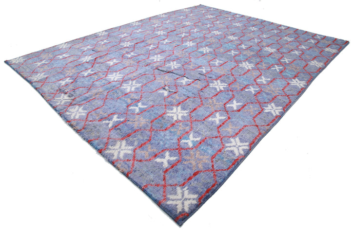 Hand Knotted Tribal Moroccan Wool Rug 10' 7" x 13' 9" - No. AT10541