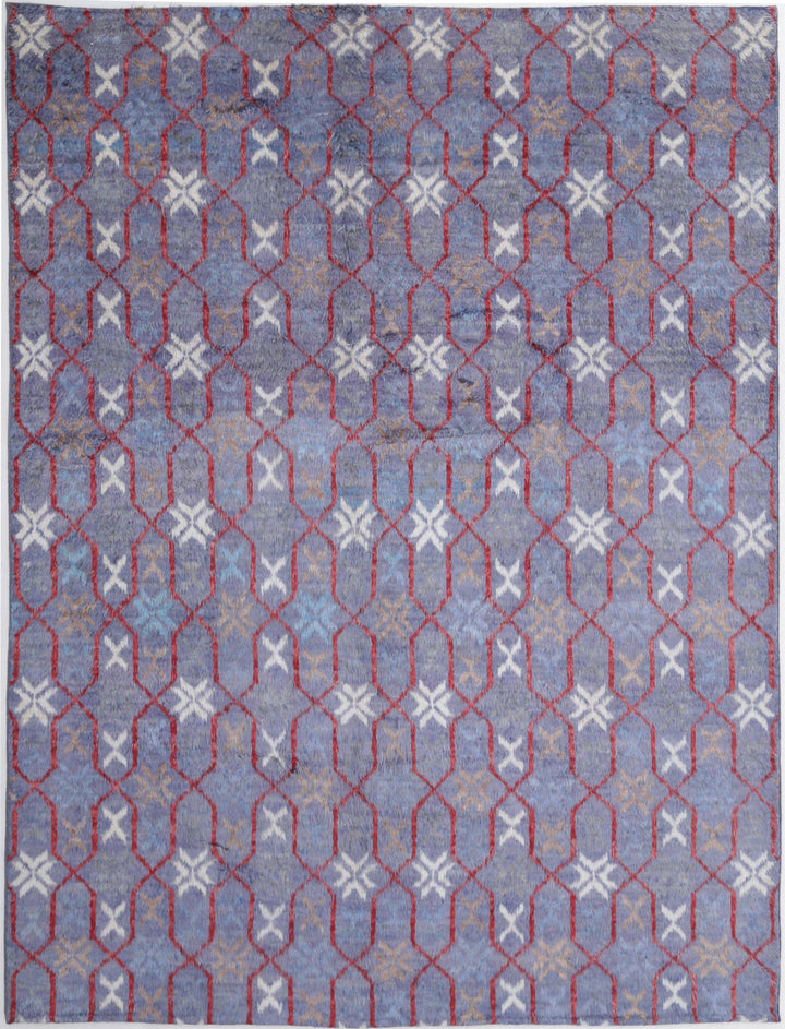 Hand Knotted Tribal Moroccan Wool Rug 10' 7" x 13' 9" - No. AT10541
