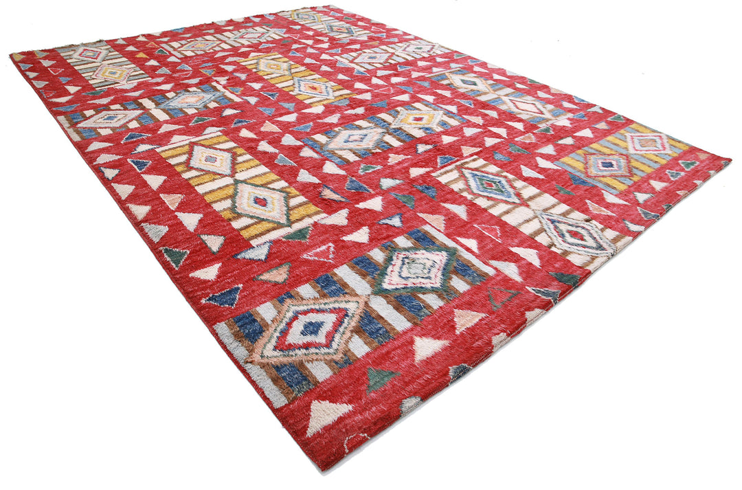 Hand Knotted Tribal Moroccan Wool Rug 10' 6" x 13' 9" - No. AT57369