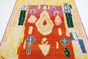 Hand Knotted Tribal Moroccan Wool Rug 5' 3" x 6' 11" - No. AT70663