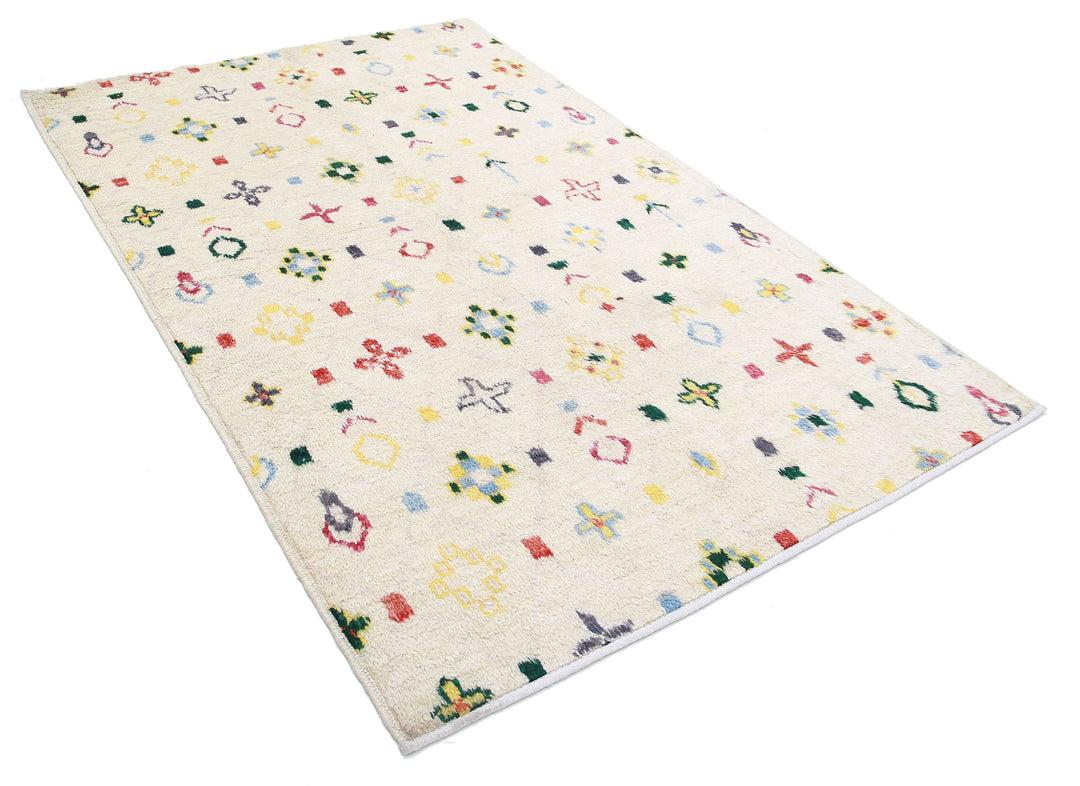 Hand Knotted Tribal Moroccan Wool Rug 4' 11" x 7' 8" - No. AT49774