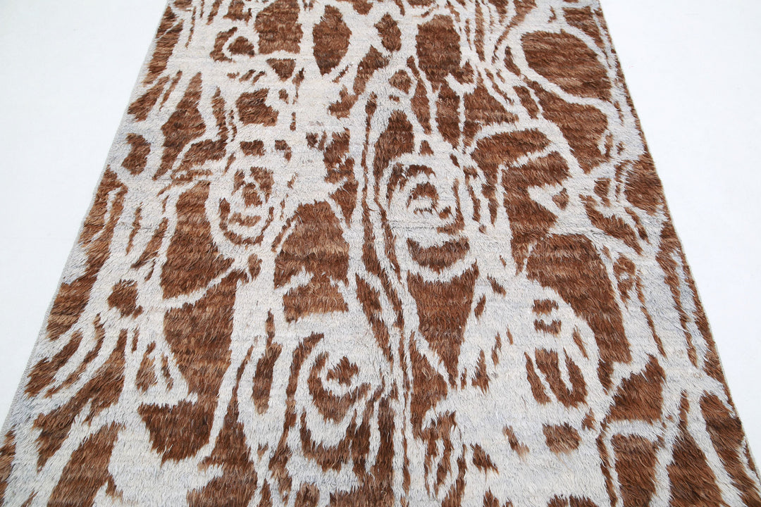 Hand Knotted Tribal Moroccan Wool Rug 5' 1" x 7' 3" - No. AT59096