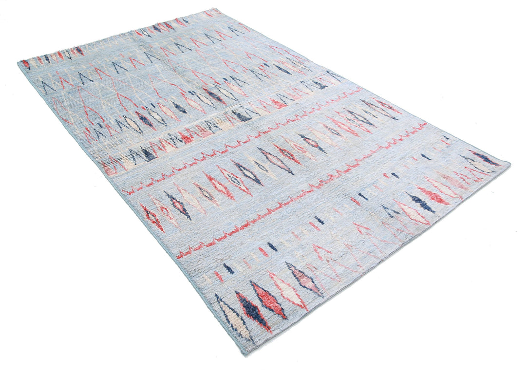 Hand Knotted Tribal Moroccan Wool Rug 4' 9" x 7' 9" - No. AT11851