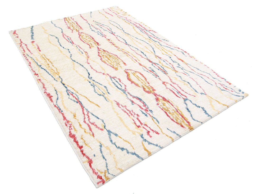 Hand Knotted Tribal Moroccan Wool Rug 5' 0" x 7' 3" - No. AT31268