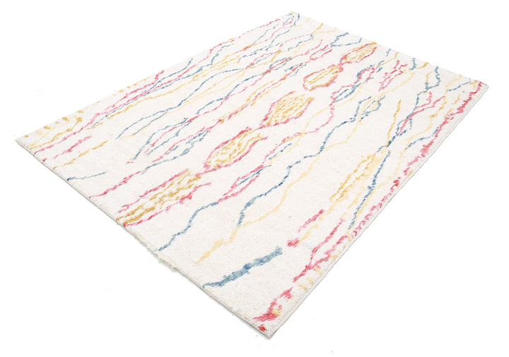 Hand Knotted Tribal Moroccan Wool Rug 5' 0" x 7' 3" - No. AT31268