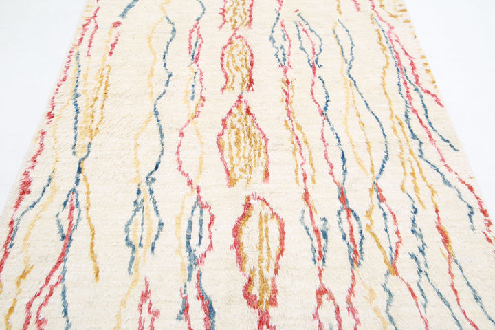 Hand Knotted Tribal Moroccan Wool Rug 5' 0" x 7' 3" - No. AT31268