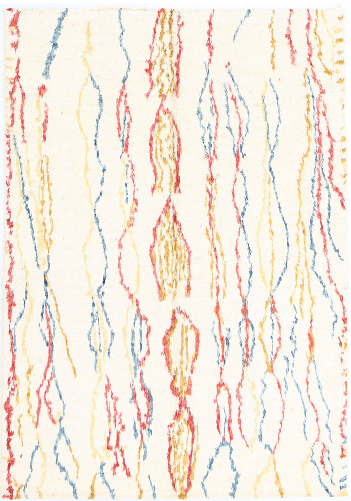 Hand Knotted Tribal Moroccan Wool Rug 5' 0" x 7' 3" - No. AT31268