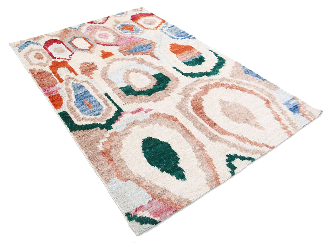 Hand Knotted Tribal Moroccan Wool Rug 4' 9" x 7' 1" - No. AT43457