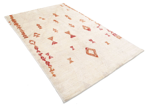 Hand Knotted Tribal Moroccan Wool Rug 5' 2" x 7' 10" - No. AT48661