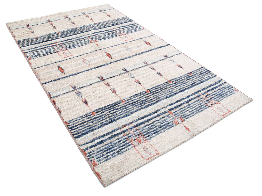 Hand Knotted Tribal Moroccan Wool Rug 4' 11" x 8' 4" - No. AT94268