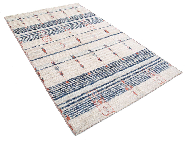 Hand Knotted Tribal Moroccan Wool Rug 4' 11" x 8' 4" - No. AT94268