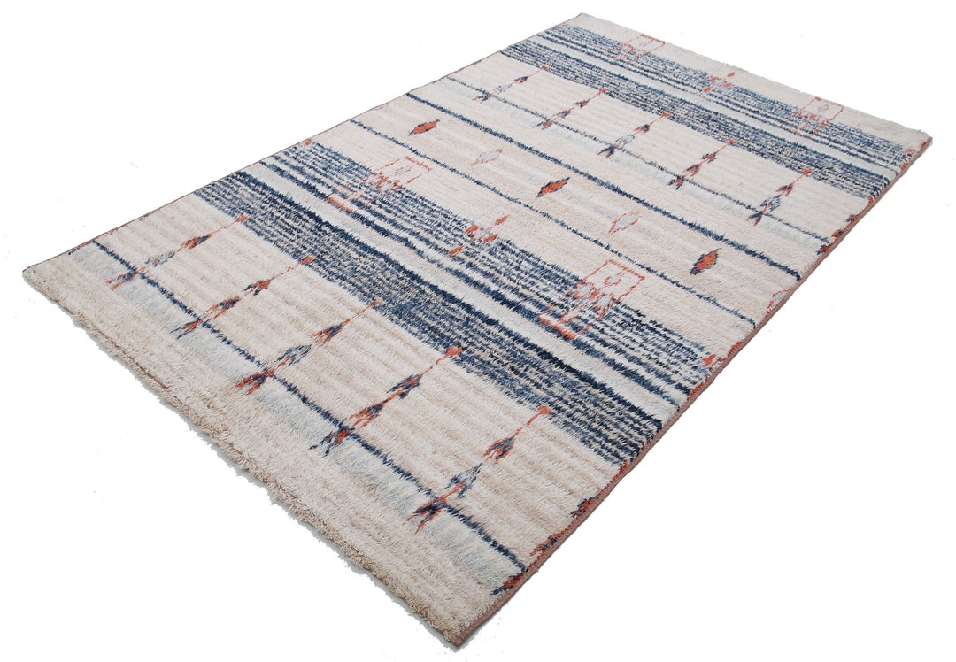 Hand Knotted Tribal Moroccan Wool Rug 4' 11" x 8' 4" - No. AT94268