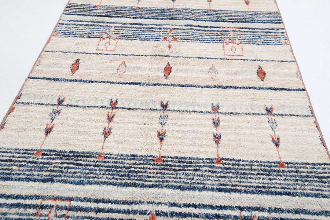 Hand Knotted Tribal Moroccan Wool Rug 4' 11" x 8' 4" - No. AT94268