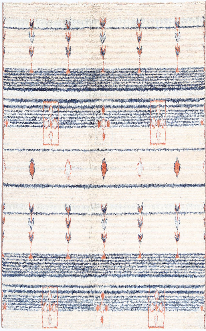 Hand Knotted Tribal Moroccan Wool Rug 4' 11" x 8' 4" - No. AT94268