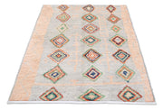 Hand Knotted Tribal Moroccan Wool Rug 4' 2" x 5' 9" - No. AT91572
