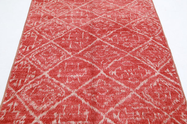Hand Knotted Tribal Moroccan Wool Rug 4' 4" x 5' 9" - No. AT39905