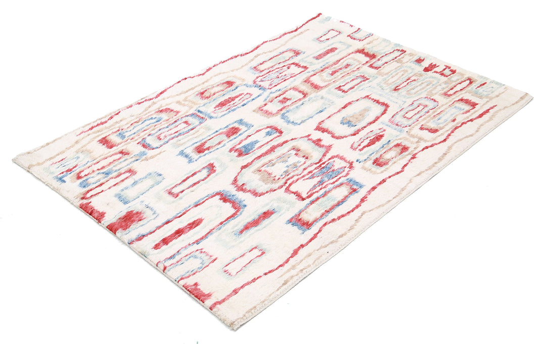 Hand Knotted Tribal Moroccan Wool Rug 3' 9" x 5' 10" - No. AT16330