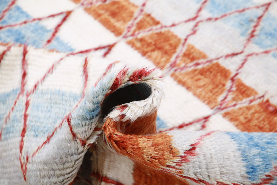 Hand Knotted Tribal Moroccan Wool Rug 4' 1" x 5' 8" - No. AT21168