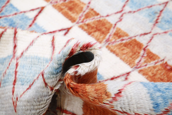 Hand Knotted Tribal Moroccan Wool Rug 4' 1" x 5' 8" - No. AT21168