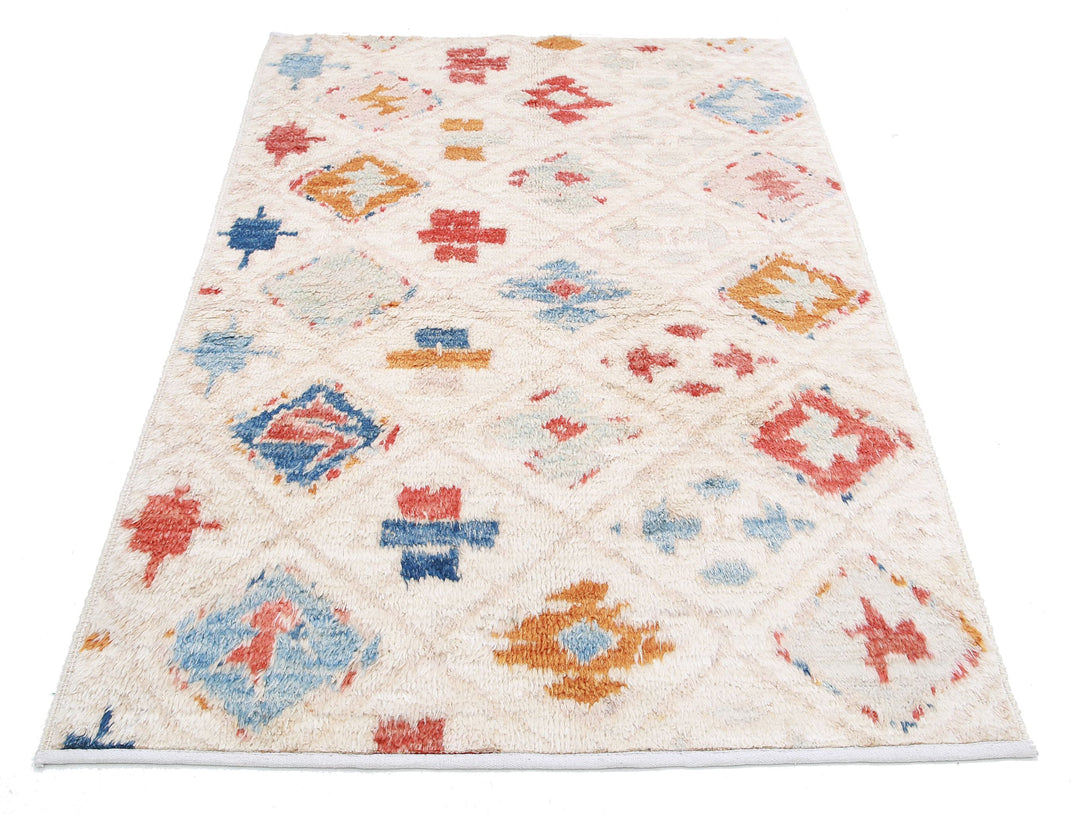 Hand Knotted Tribal Moroccan Wool Rug 3' 11" x 6' 1" - No. AT51764