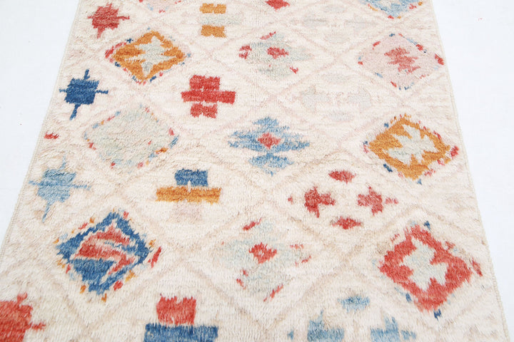 Hand Knotted Tribal Moroccan Wool Rug 3' 11" x 6' 1" - No. AT51764