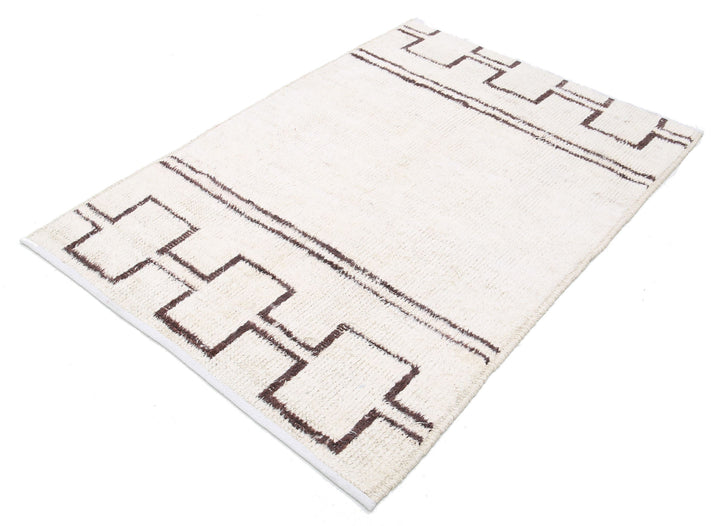 Hand Knotted Tribal Moroccan Wool Rug 3' 10" x 5' 8" - No. AT86791