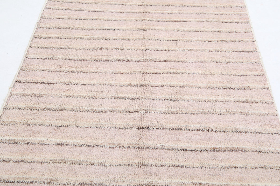 Hand Knotted Tribal Moroccan Wool Rug 4' 2" x 6' 0" - No. AT25532