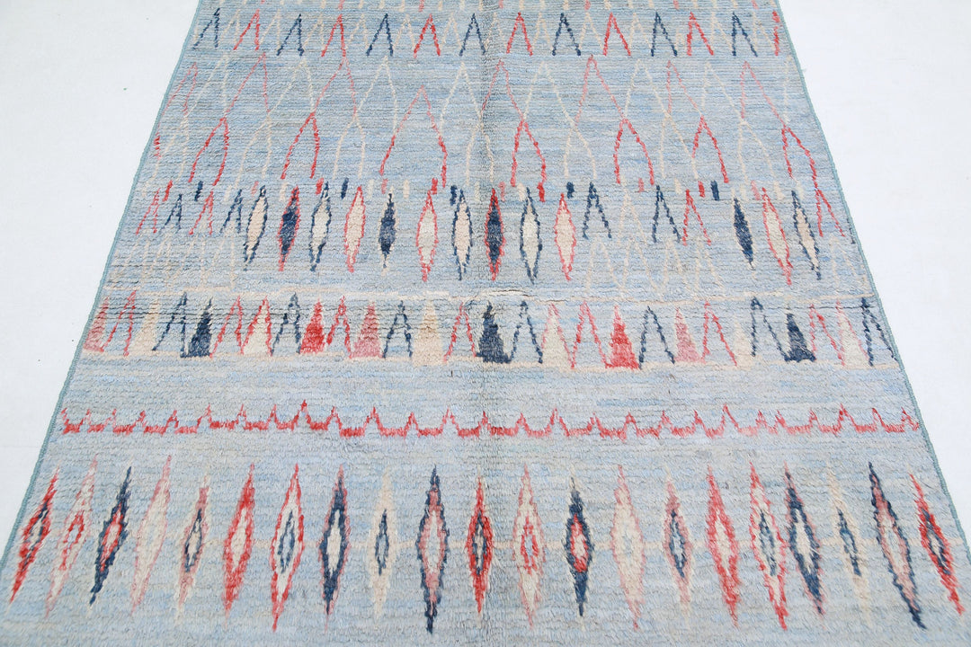 Hand Knotted Tribal Moroccan Wool Rug 2' 11" x 5' 0" - No. AT96925