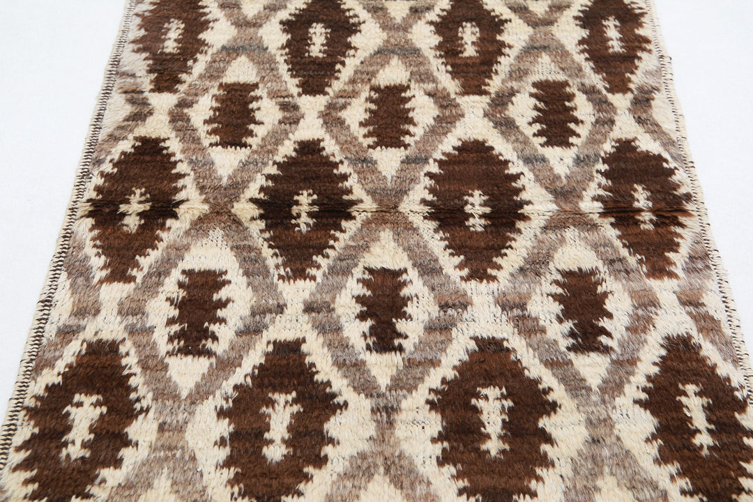 Hand Knotted Tribal Moroccan Wool Rug 3' 1" x 4' 11" - No. AT43232