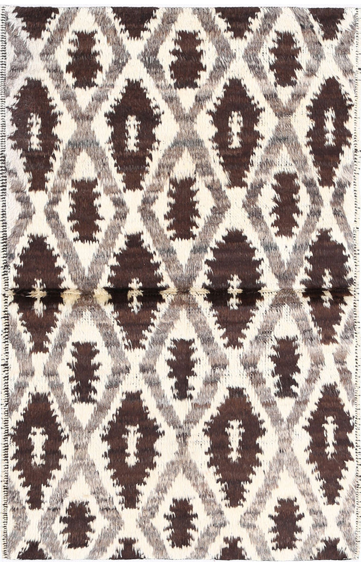 Hand Knotted Tribal Moroccan Wool Rug 3' 1" x 4' 11" - No. AT43232